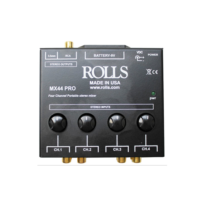 Rolls - MX44 Pro (4-Channel Stereo RCA and 1/8 inch Mixer)